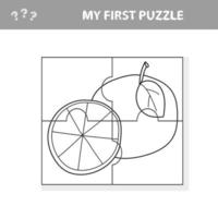 Game for kids. Simple kid application with Sweet Orange fruit. My first puzzle vector