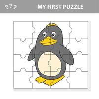 A vector of penguin puzzle for preschooll kids - my first puzzle