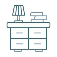 Bedside Table Line Two Color Icon vector