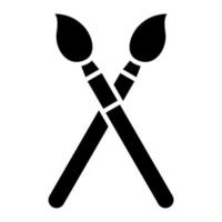 Paint Brushes Glyph Icon vector