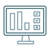 Online Report Line Two Color Icon vector
