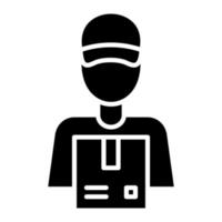 Delivery Man Glyph Icon vector