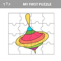 Jigsaw puzzle. Parts of Whirligig Toy. Educational children game, worksheet vector