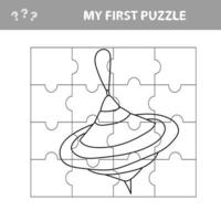 Jigsaw puzzle. Parts of Whirligig Toy. Educational children game, worksheet vector