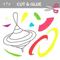 Cut and glue - Simple game for kids. Cut parts of Whirligig Toy and glue them vector