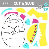 Cut and glue - Simple game for kids. Paper game for kids. Vector. Easter egg vector