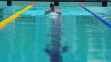 técnica de natación braza realizada por un nadador profesional video