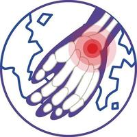 articulación de la mano con dolor o lesión vector