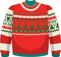 Christmas sweater in cartoon style isolated vector