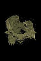 Eagle with skull artwork illustration