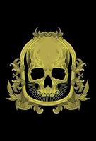 Skull with ornament artwork illustration vector