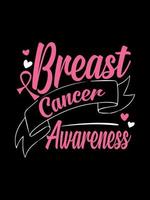 conciencia del cáncer de mama tipografía de diseño de camiseta de cáncer de mama, diseño de mercancía de letras. vector