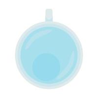 Water in top view cup semi flat color vector object