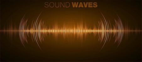 Sound waves oscillating dark light vector