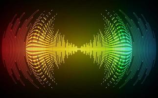 Sound waves oscillating dark light vector