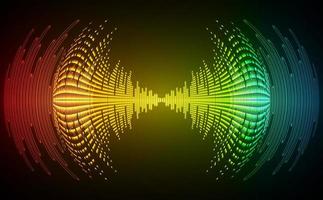 Sound waves oscillating dark light vector