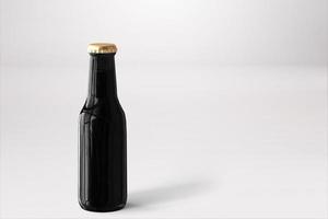 Beer Bottle Mock-Up with Blank Label on white background . oktoberfest concept. photo