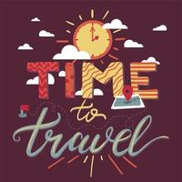 Time To Travel Lettering vector