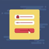 Web Template of Computer Login Form vector