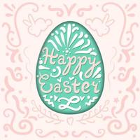 letras de feliz pascua vintage vector