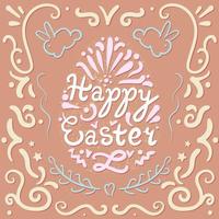 Vintage Happy Easter lettering vector