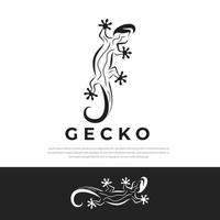El diseño gráfico único del logotipo de gecko se puede utilizar como logotipo, plantilla vector