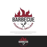 BBQ logo Vintage barbecue emblem. Restaurant labels, emblems, vector logo templates