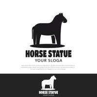 Horse statue logo vector silhouette.place design,symbol,icon illustration