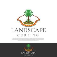 Curbing Concrete Landscape vector illustration Logo design, simple, icon template