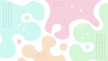 Colorful mimphis design background vector. minimalist hand drawn fluid shapes background vector