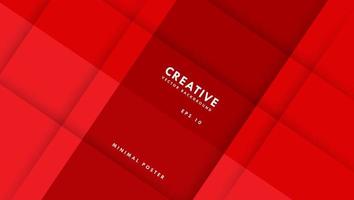 Minimal geometric red background. Dynamic shapes composition. vector