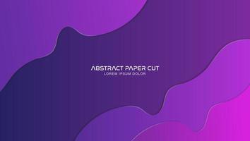 purple paper cut banner with 3d slime abstract background vector