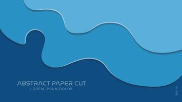 blue paper cut banner with 3d slime abstract background vector