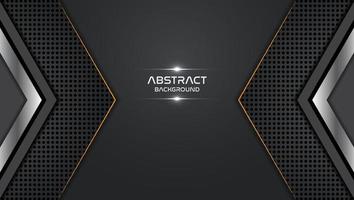 Abstract black overlapping background a combination with silver decoration. Luxury and modern paper cover background for use frame, cover, banner, corporate, card vector