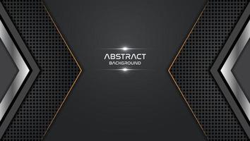 Abstract black overlapping background a combination with silver decoration. Luxury and modern paper cover background for use frame, cover, banner, corporate, card vector