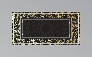 gold frame on wall in mandala style vector