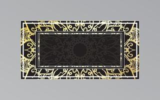 gold frame on wall in mandala style. vector