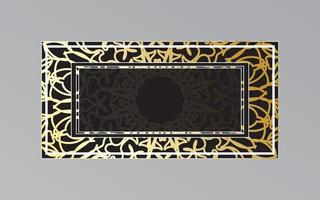 gold frame on wall in mandala style vector