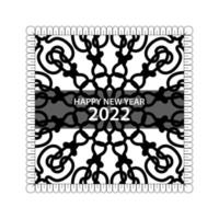 Happy new year 2022  in hand drawn indian ornament mandala vector