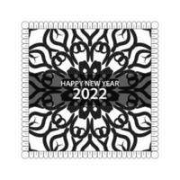 Happy new year 2022  in hand drawn indian ornament mandala vector