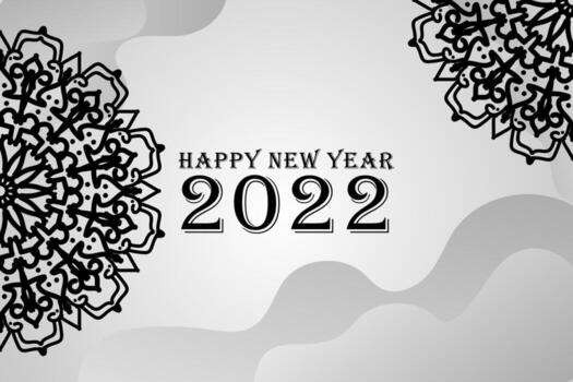 Abstract Background Happy new year 2022 on mandala style vector
