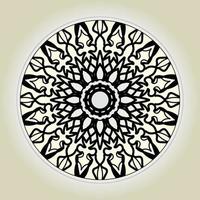 Patrón circular en forma de mandala con flor para decoración de tatuaje de mandala de henna. vector