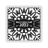 Happy new year 2022  in hand drawn indian ornament mandala vector