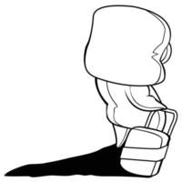 Doll cartoon outline vector