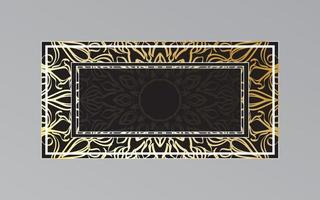 gold frame on wall in mandala style vector