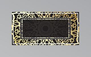 gold frame on wall in mandala style vector