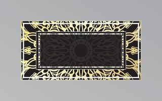 gold frame on wall in mandala style. vector