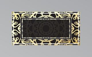 gold frame on wall in mandala style. vector