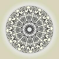 Patrón circular en forma de mandala con flor para decoración de tatuaje de mandala de henna. vector