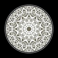 Patrón circular en forma de mandala con flor para decoración de tatuaje de mandala de henna. vector
